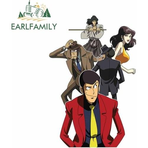 EARLFAMILY 13cm x 8.6cm for Lupin III Personality Car Stickers Occlusion Scratch Waterproof Window Trunk Decal Windshield Decor