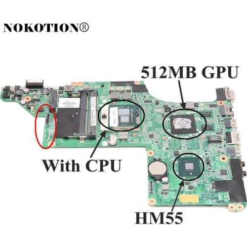 630280-001 Main Board For HP DV6 DV6-3100 Laptop Motherboard DALX6MB6H1 HM55 DDR3 ATI Mobility Radeon HD 5470