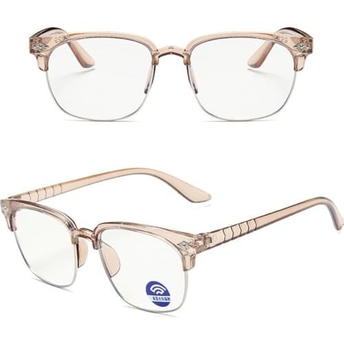 Zilead Square Half-frame Blue Light Blocking Glasses Children Anti-blue Light Flat Mirror High Definition Computer Glasses