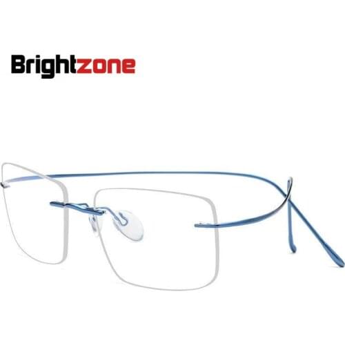 Rimless Male IP Electroplated Ultra Light Pure B Titanium Frameless Rxable Spectacle Optical Frame Glasses Eyewear Frames Oculos