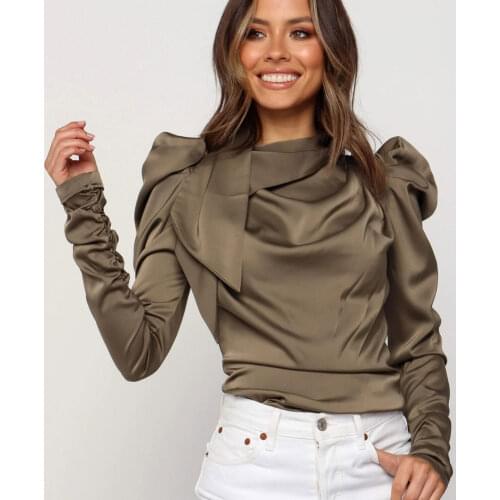 Autumn Casual Long Sleeve Blouse Women Female Elegant Solid Black Blusas Mujer De Moda 2020 Office Lady Work Womens Sexy Tops