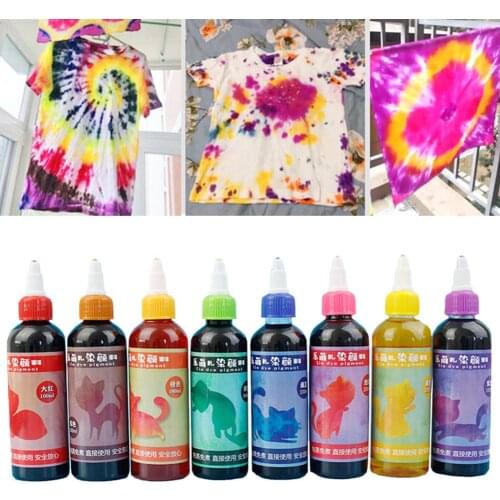 100ml DIY Tie Dye Textile Pigment Fabric Dyes DIY Permanent Fabric Textile Clothing Decorating Tie Dye Fabric Tie Dye Pigment