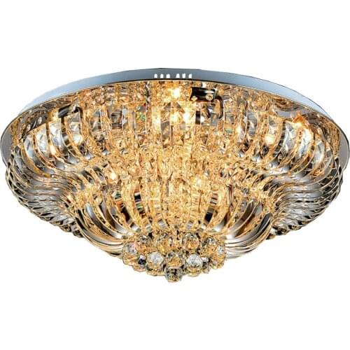 35 inch Crystal Round Ceiling Lamp Luxury Free shipping European Noble Living Room Bedroom Hotel Lobby Parlor Ceiling Lamp