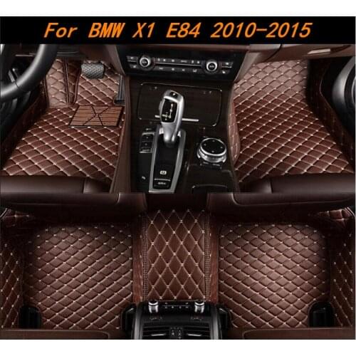 Car 3D Luxury Leather Car Floor Mats Fits For BMW X1 E84 2010 2011 2012 2013 2014 2015 EMS Free shipping