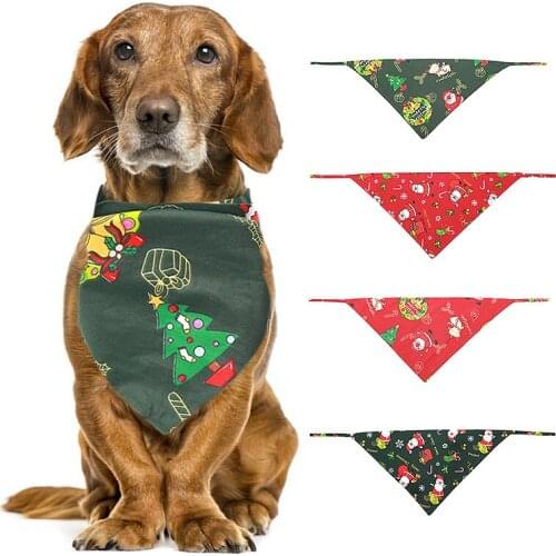 Christmas Cat Dog Bandana Pet Scarf Collar Bib Grooming Accessories Triangular Bandage Collars for Small Medium Large Dogs Cats