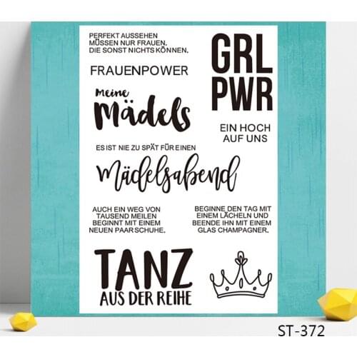 Germany Language and Crown Design Clear Stamp for Scrapbooking Rubber Stamp Seal Paper Craft Clear Stamps Card Making