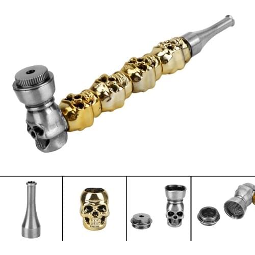 Cigarette Holder Zinc alloy Removable Tobacco Pipe Smoking Accessories Skull Shape Portable 1Pcs Herb Pipes