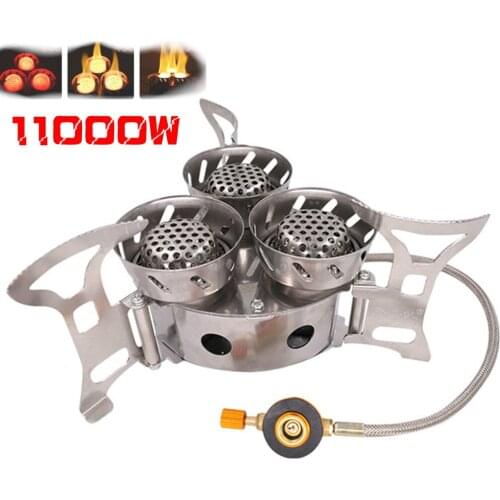 Mini Gas Burner Camping Stove Outdoor Cookware Windproof Portable Strong Fire Tourist Burner Cooker survival Camping Equipment