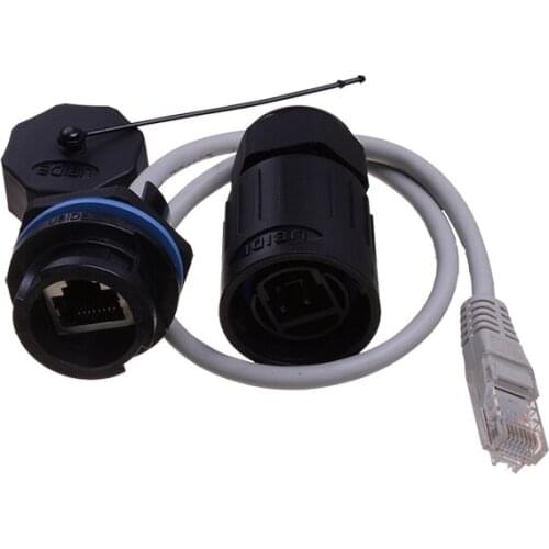 RJ45RB7203+RJ45RB6+RJ454BC7 Waterproof RJ45 Connector Network Aviation Male Plug Female Socket Display Screen with 1m 0.3m Cable