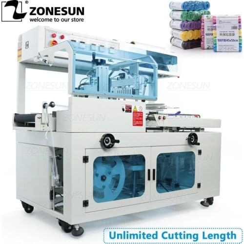 ZONESUN Side Sealing Cutting Machine Automatic Shrink Film Wrapping Cosmetics Book Food Drink Software Packaging Machine