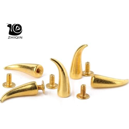 100sets 21mm Alloy Spike Cat Claw Spots Cone Leathercraft Rivet Studs Screwback Bullet Punk Spikes Rivet Leather Jewelry Making