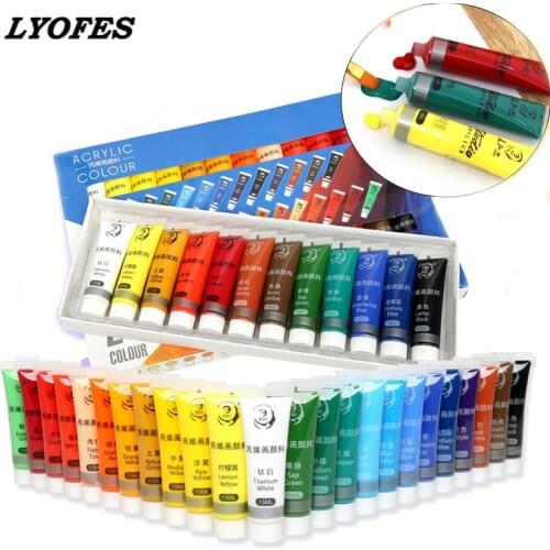 12/24 Colors 15ML Acrylic Paint Set Color Paint For Fabric Clothing Nail Glass Drawing Painting For Kids Waterproof Art Supplies