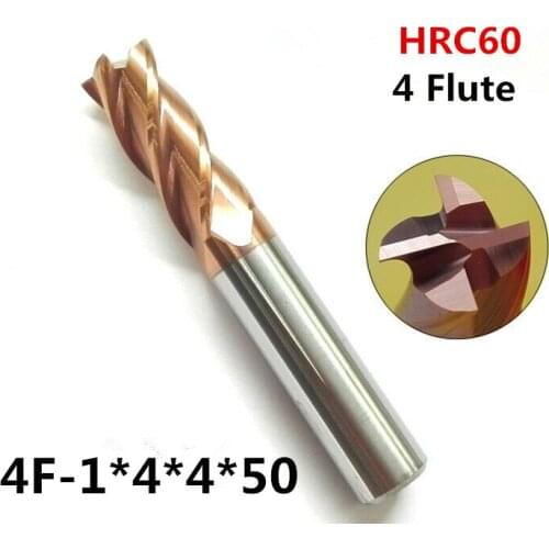 15pcs 4f-1.0 2pcs 4f-8,material Carbide Square Flatted End Mill four 4 flute coating nano use for High-speed milling machine