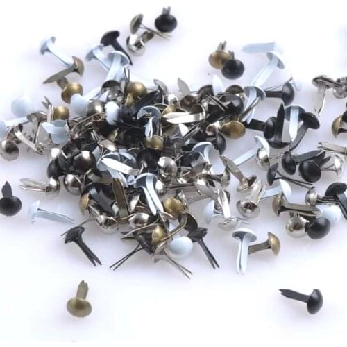 300PCs Mixed Plated Round Brads Scrapbooking Embellishment Fastener Brads Metal Crafts For shoes Decoration 6 Colors CP0639