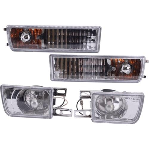 4pcs Front Bumper Clear Fog Light Turn Signal Led Lamp Car 2 Pin Fit for VW Golf Jetta MK3 Vento 1993 1994 1995 1996 1997 1998