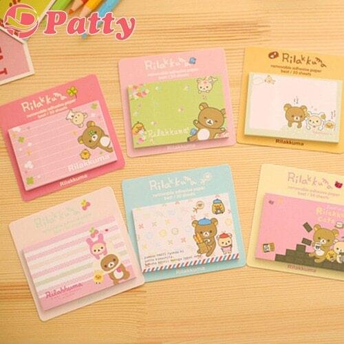 50 pcs/Lot Rilakkuma sticky notes Post Memo pad Removable adhesive paper stationery papelaria material School supplies F648