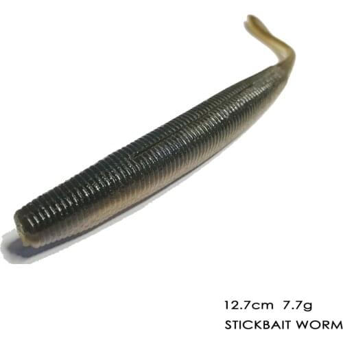 8pcs 12.7cm 7.7g Sticktai bait Worms Swimbaits For Bass Pike Sunfish Shad Silicon Rubber Shad Baits Trout Sinking Fishing Lures