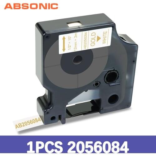 Absonic 12mm Glitter Label Maker Compatible Dymo D1 COLORPOP Labels 2056084 Gold on White for Dymo LabelManager 160 280 Printer