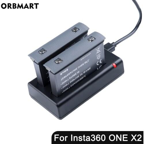 1700mAh Battery for Insta360 One X2 Charger Dual Port Charging Hub for Insta 360 ONE X2 Panoramic Camera Accessories