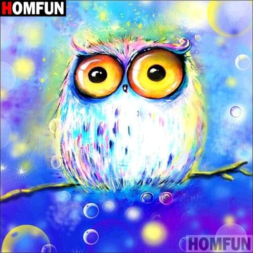 Homfun Full Square/Round Drill 5D DIY Diamond Painting "Cartoon owl" 3D Embroidery Cross Stitch Home Decor Gift A10581