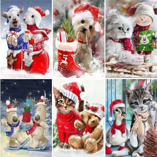 EverShine Diamond Painting Cat Picture Of Rhinestones Diamond Embroidery Christmas Mosaic Kits Animal Decor For Home Wall Art