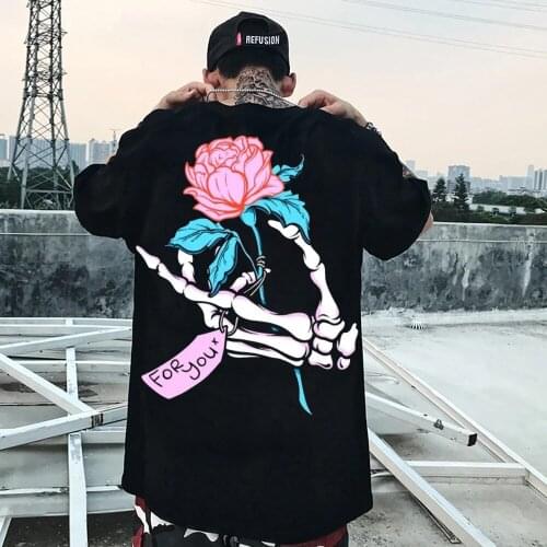 Men T Shirt Summer Cotton Large Pattern Print On The Back T-shirt Loose Streetwear Novelty Hip Hop Hipster Tee Shirt Homme XS3XL