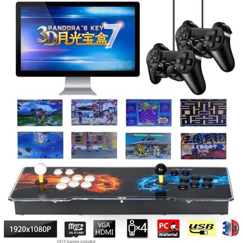 4 Players 2413 in 1 3D Pandoras Box Key 7 Retro Arcade Console Machine Add Games USB Gamepad