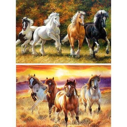 5D DIY Diamond Painting Embroidery horses Crystal Drawing Needlework Gift Full Diamond Mosaic Cross stitch Home Decor