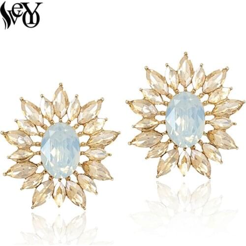 VEYO Classic Stud Earrings For Woman Crystal Zinc Alloy Stud Earrings Fashion Jewelry Gift