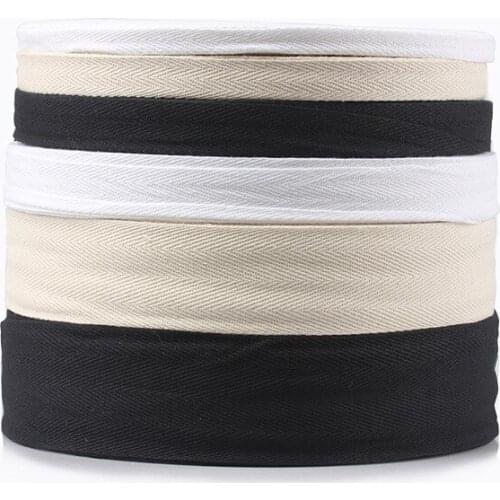 Chevron 100% Cotton Ribbon Natural White Black Webbing Herring Bonebinding Tape Trimming For DIY Wedding Party Decor 50Y