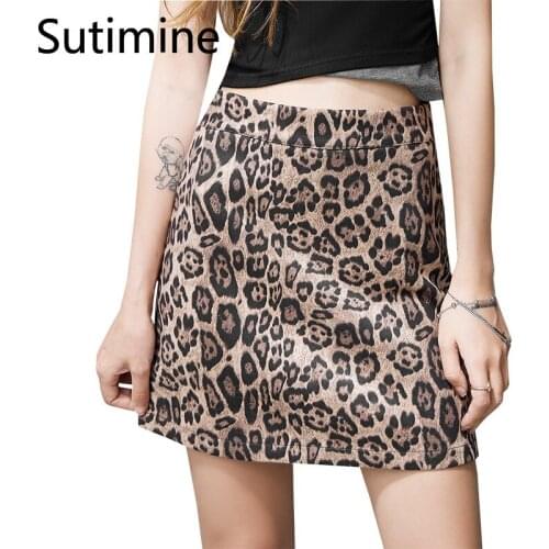 Sutimine 2021 Summer Fall Skinny High Waist A Line Skirt Shorts High Waist Leopard Print Mini Skirt Sweet Girls Skirts Faldas