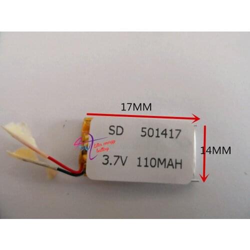 Best battery brand Size 501417 3.7V 110mah Lithium polymer Battery with Protection Board For MP3 MP4 MP5 GPS Digital Products Fr