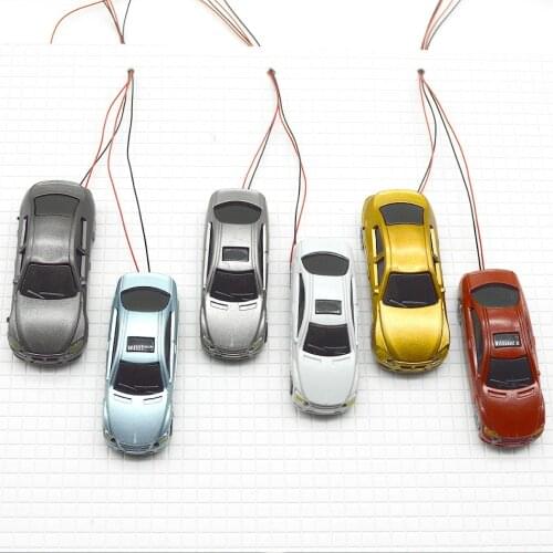 1/75Architecture Model Making Scale Model Lighted Car With 3V LED Light For Building Layout