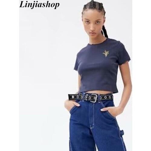 Fashion oversized T-shirts girl high quality soft cotton fabric summer women navy blue tees plus size easy fit dropshipping