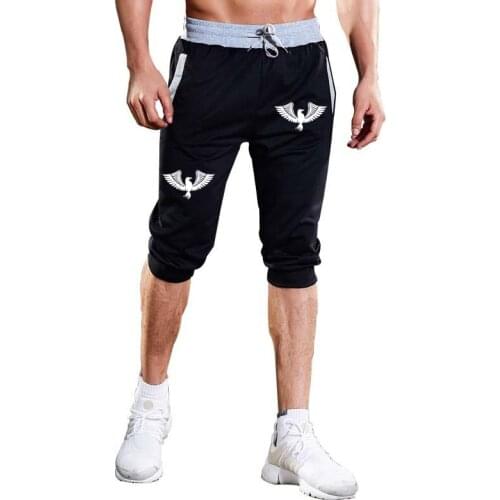 Mens workout running shorts Soft 3/4 Trousers gym Joggers Short Sweatpants men sport Shorts