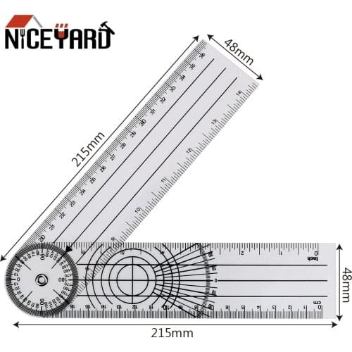 NICEYARD Medical Spinal Ruler Goniometer Protractors 360 Degree Rotation Multifunction Goniometer Measuring Angle Tool