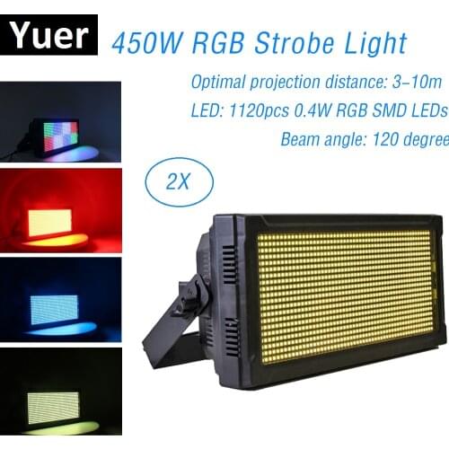 Dj Equipments 450W CREE LED Strobe Light For Dj Disco Party Flash Light For Stage Club Light RGB Color Mixing Blinder Effects