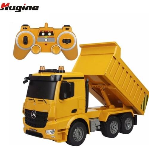 RC Truck Dumper 2.4G 4WD Remote Control Tittle Cart Engineer 6CH Recharger Demo Function with Lights and Sound Model Toys Hobby