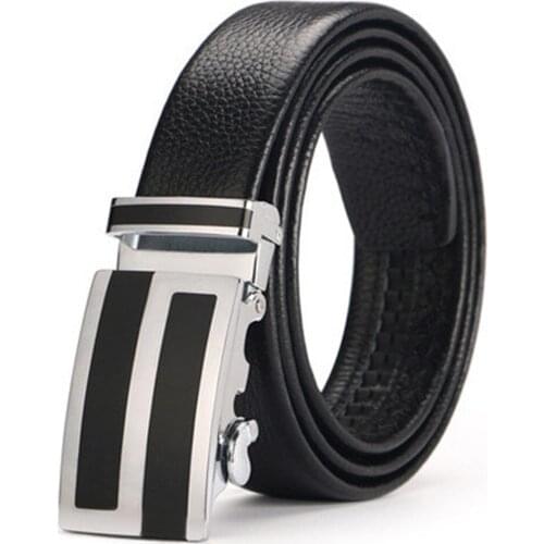 2018 Cowhide Genuine Leather Belts For Men Automatic Buckle Fashion Business COW SKIN Leather Belt Trousers