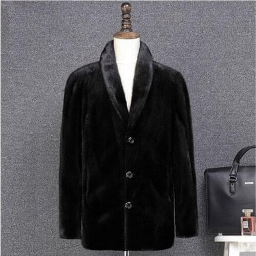 S-6XL New Fashion Women Winter Clothes Mens medium and long Coat Faux Fur Suit Collar Imitation Mink Fur jacket