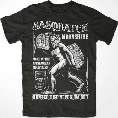 Sasquatch Moonshine Express. Vintage Rebel Whiskey Rockabilly T-Shirt. Summer Cotton Short Sleeve O-Neck Mens T Shirt New S-3XL