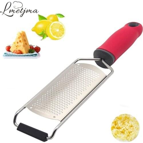 LMETJMA Cheese Grater Stainless Steel Blade For Cheese Slicer Lemon Zester Grater Chocolate Cheese Graters with Protective Cover
