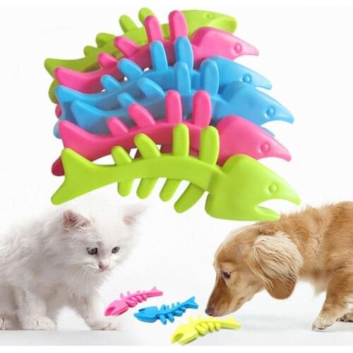 Fish Bone Shaped Pet Products for Small Medium Dogs TPR Outdoor Puppy Chewing Toys Clean Teeth Rubber Dog Supplies Dropshipping