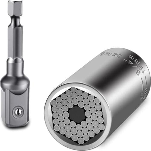 Universal Socket Torque Ratchet Wrench Set 3/8 Inch Drive Head Sleeve 7-19mm Power Drill Spanner Key Magic Grip Multi Hand Tools