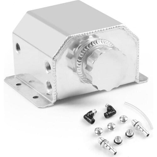 Universal Radiator Coolant Overflow Tank Bottle Aluminium Recovery Water Tank for Vehicles