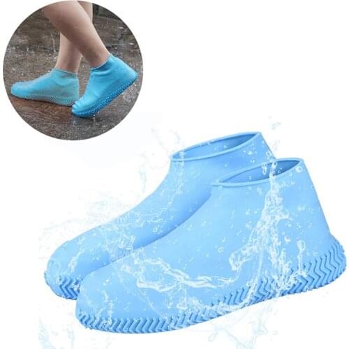 1 Pair Waterproof Shoe Cover Silicone Shoes Protectors Reusable Rain Boots Slip-resistant Rubber Rain Boots Unisex Shoes