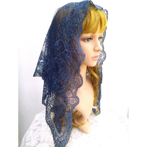 Blue Headwear Veils Decoration Women Wedding Lace Veil