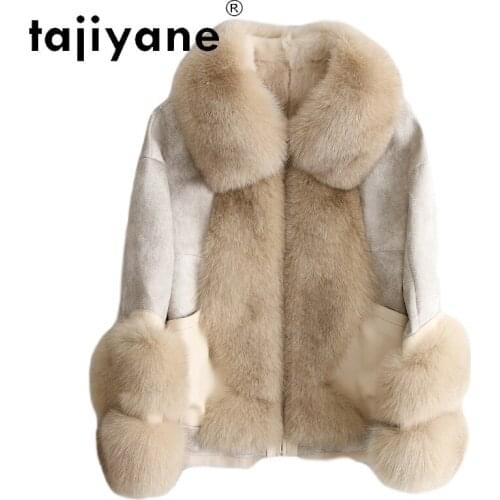 Jacket Womens Winter 2021 Women Natural Rabbit Fur Lining Jackets Woman Real Fox Collar Coats Slim Mujer Parkas TN1422