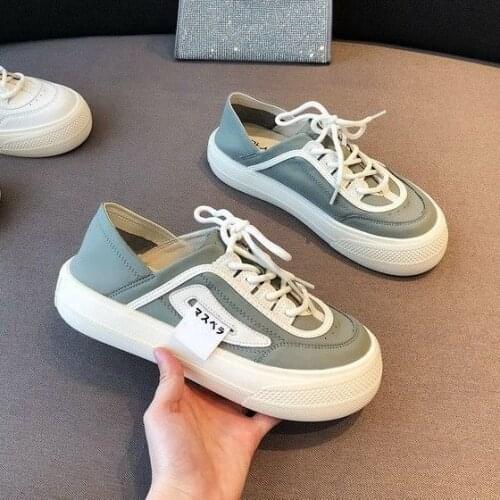 2021 Fashion Women Sneakers Platform Round Head Sneakers Breathable Lace-Up Women Casual Shoes New Autumn Women Shoes