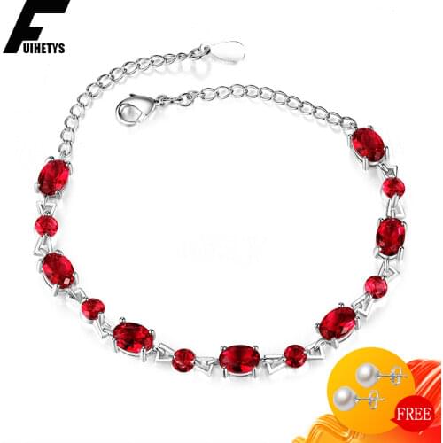 BaliJelry Women Bracelet Silver 925 Jewelry Ruby Sapphire Amethyst Gemstone Bracelet 2020 Wedding Engagement Party Component